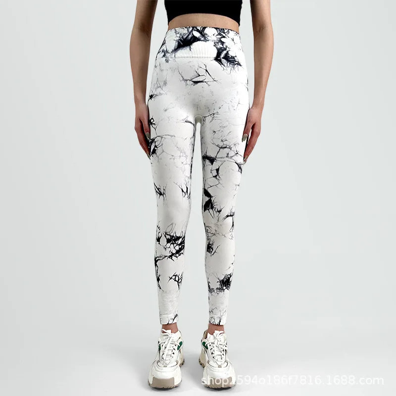 Tie Dye Yoga Pants Sport Leggings Women Seamless High Waist Push up Woman Tights Fitness Workout Leggins Gym Clothing