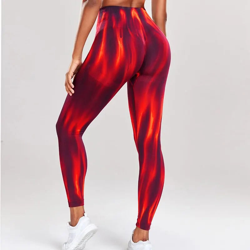 Scrunch Butt Lifting Seamless Leggings for Women Tie Dye High Waist Booty Aurora Yoga Workout Gym Pants Ruched Tights