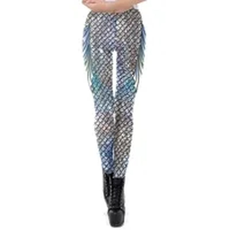 NADANBAO New Galaxy Leggings Women Sexy Mermaid Legging Fish Scale Leggins Fitness Colorful Elasticity Legins