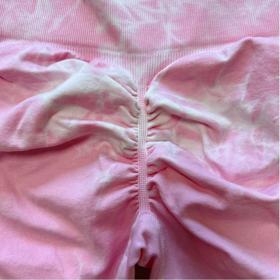 Women Tiedye Scrunch Seamless Leggings High Waist Yoga Training Leggins Workout Sports Gym Runing Joggers